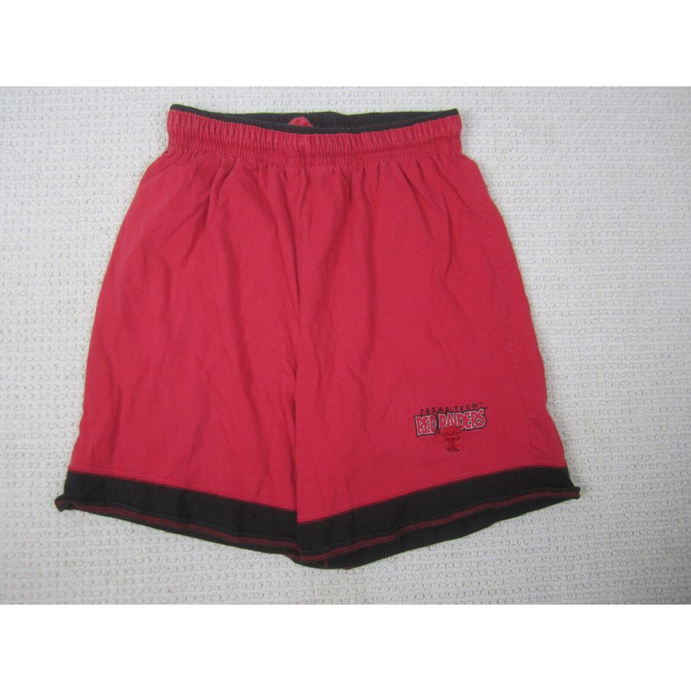 VTG Texas Tech Shorts Adult Medium Red Raiders Pull On‎ Stretch Waist Mens
